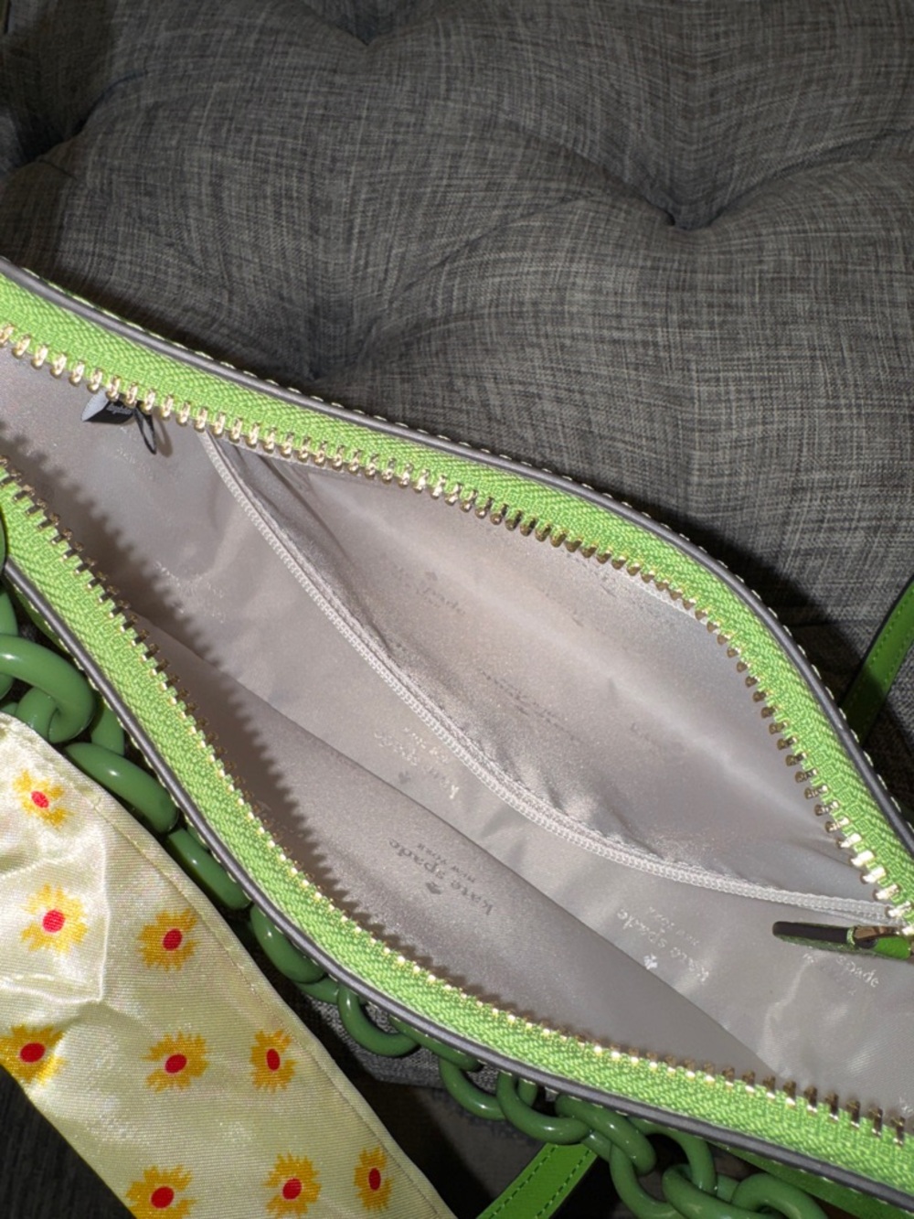 kate spade Madison Convertible Crossbody Green Leather Resin Chain Shoulder Bag - Picture 13 of 17